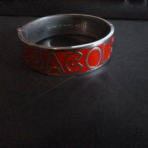 Marc By Marc Jacobs Gold Tone Red Enamel Logo Hing